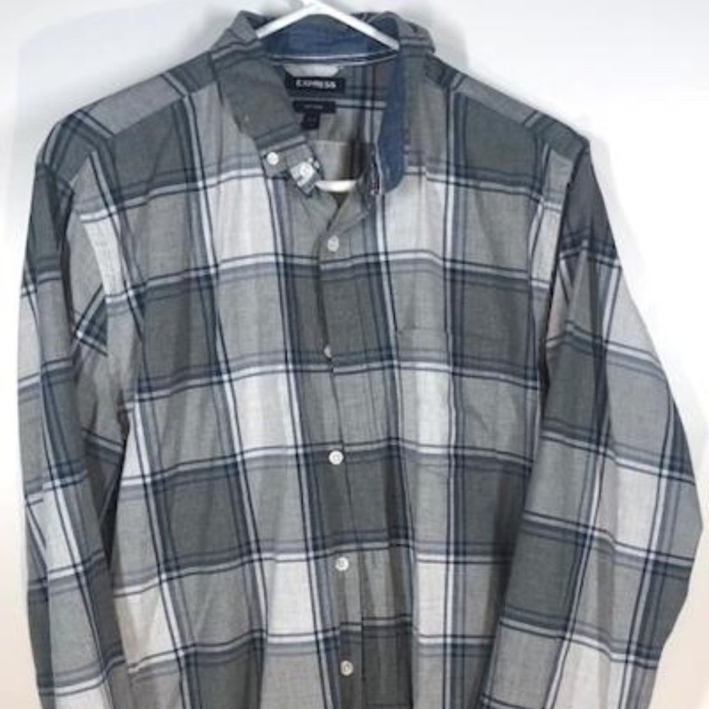 EXPRESS MENS LARGE LONG SLEEVE BUTTON DOWN SHIRT